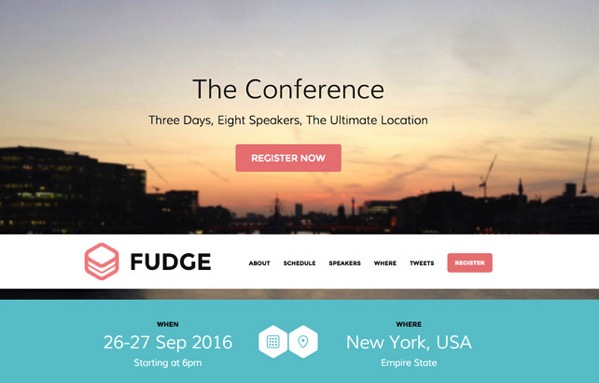 Screenshot of our WordPress conference event management theme