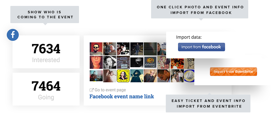 One Click Import from Facebook and Eventbrite