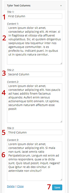 Tyler Text Columns Widget