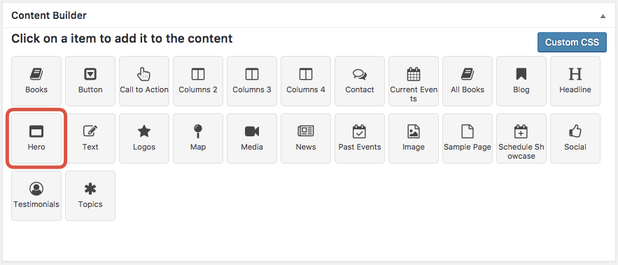 Content builder, hero icon.