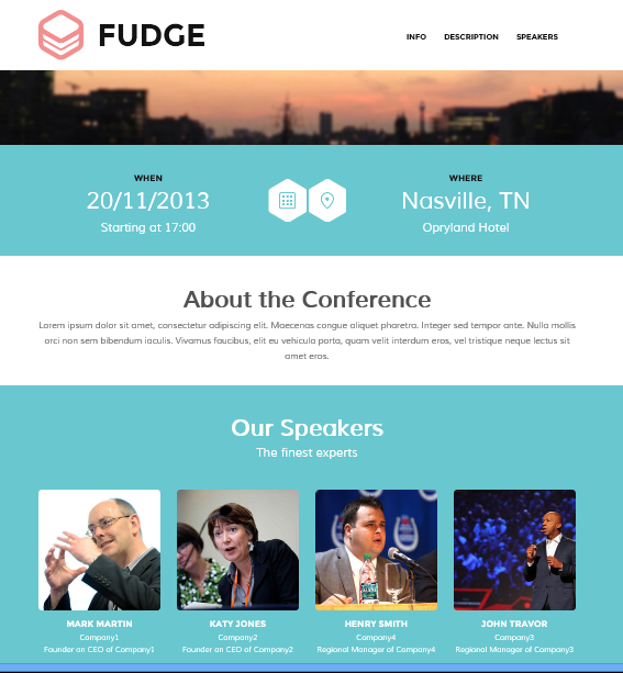 Fudge Speakers List in HomePage