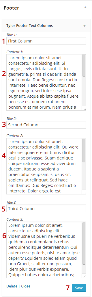 Tyler Footer Text Columns