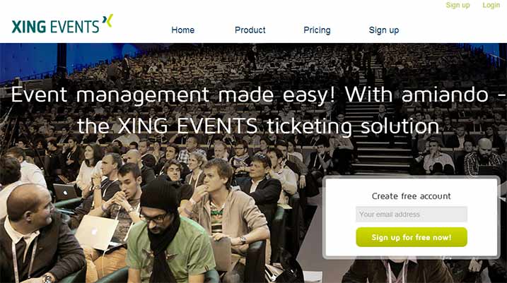 Xing Events - Create free account